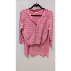 Nanette Lepore Pink Knit Sweater & Skirt 2 PC Set